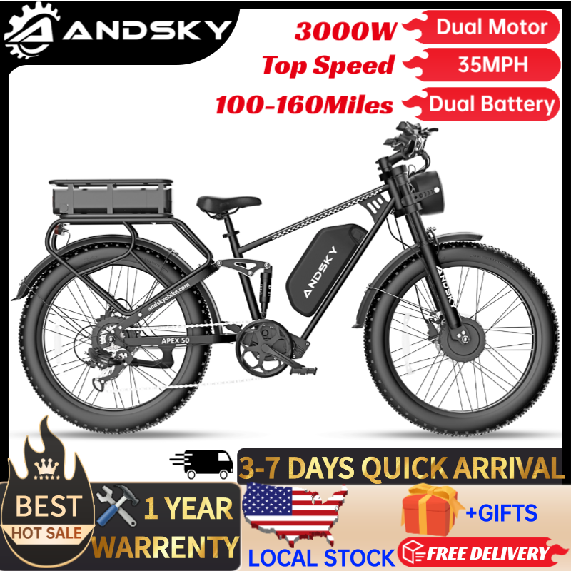 48V 1500W Rear Hub Motor With Battery - ANDSKY Apex50 AWD Elektrofahrrad 3000W Doppelmotor